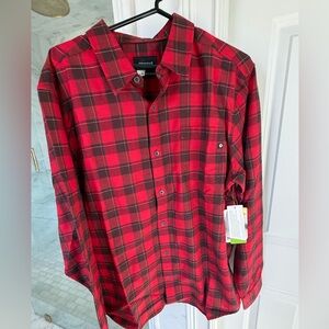 Marmot Red and Brown Plaid Button-Down Shirt